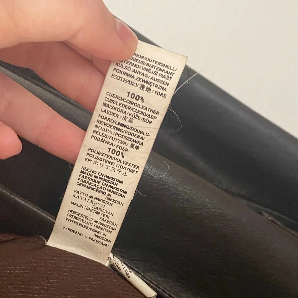 Zara Sleek Black Genuine Real Leather Jacket: Black and Brown - Picture 5 of 16